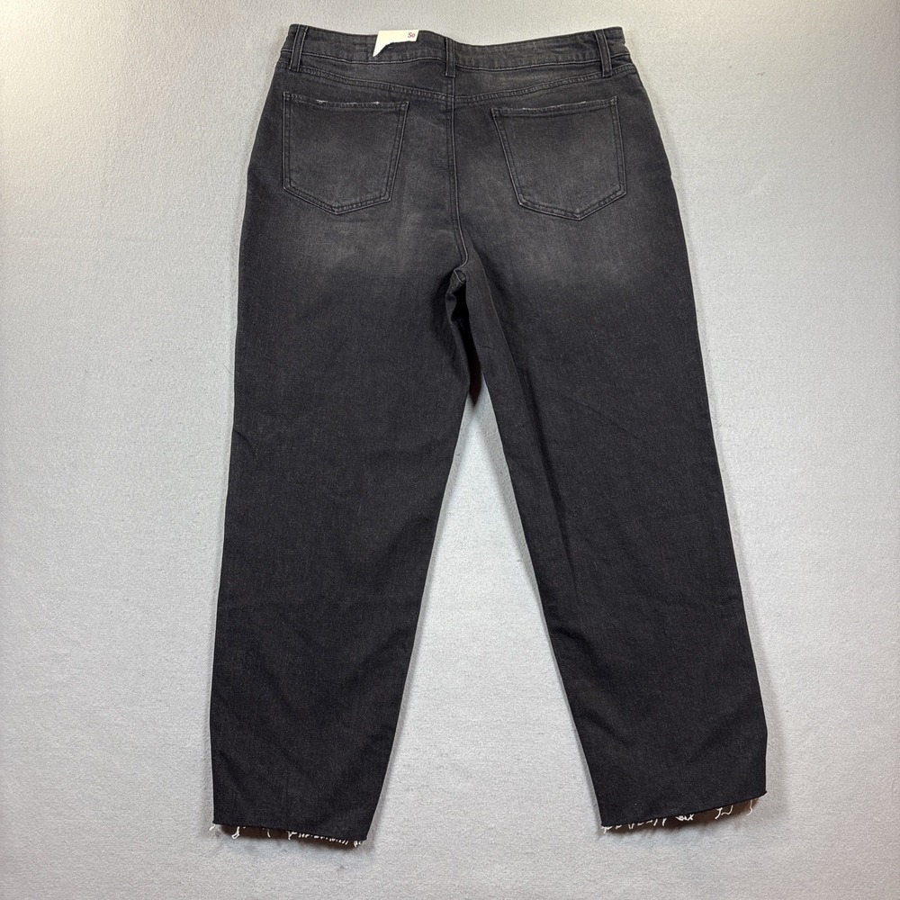 SO High Rise Straight Cropped Jeans Raw Hem Sz 17 (33x27) Black - Picture 4 of 9
